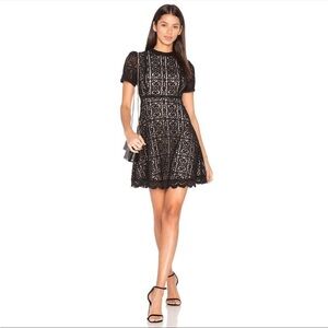 BB Dakota Adeline Mini Lace Dress with Mock Neck